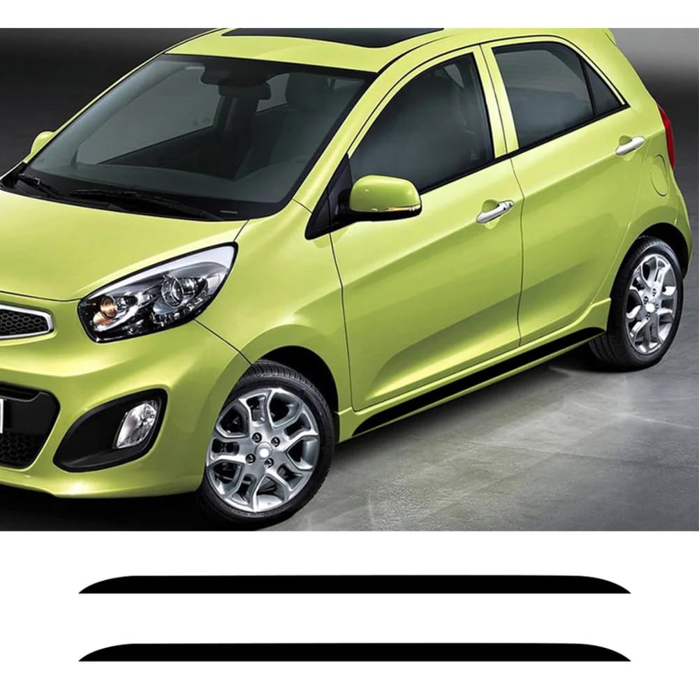 2 STÜCKE Auto Seitentür Rock Streifen Aufkleber, Für Kia Picanto GT DIY Styling Tuning Zubehör Auto Vinyl Film Aufkleber von HSSHRAQV