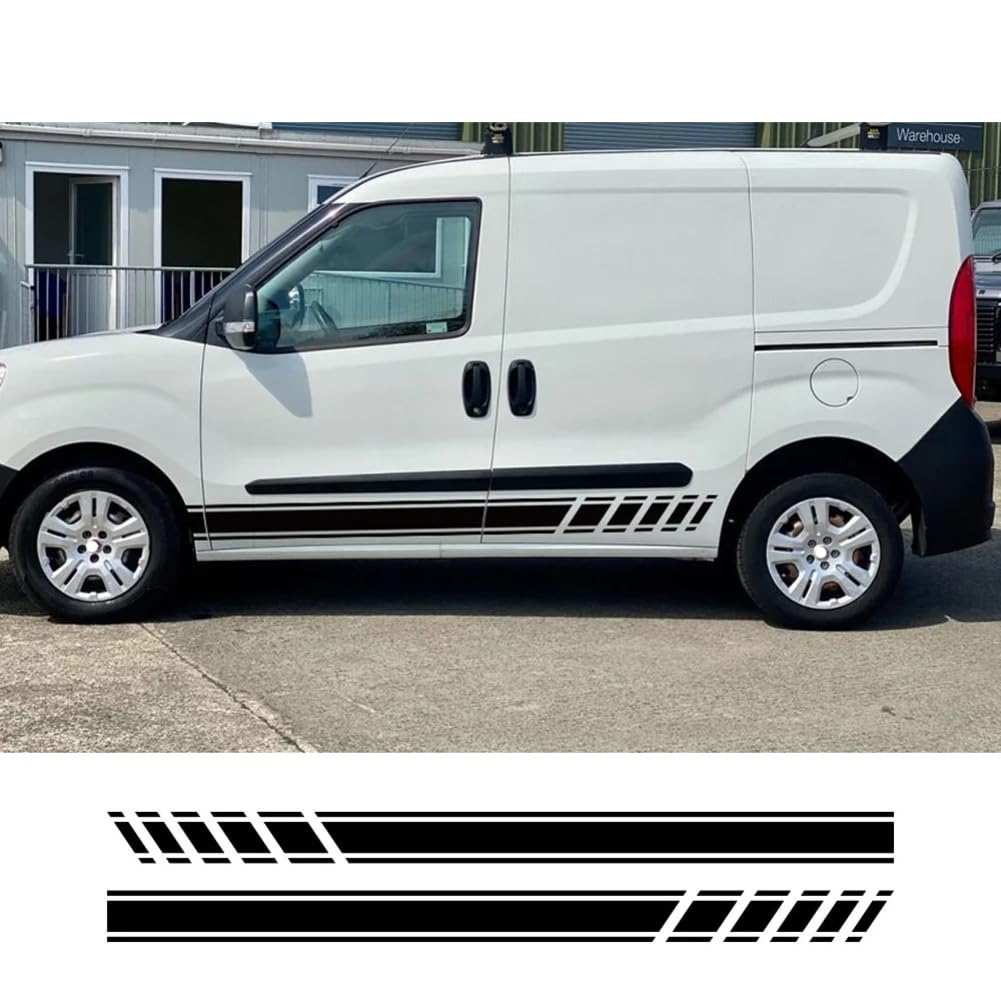 2 STÜCKE Autoaufkleber, Für FIAT Doblo Cargo Panorama Vauxhall, Für Opel Combo Camper Van Grafiken Vinyl Aufkleber Tuning Autozubehör von HSSHRAQV