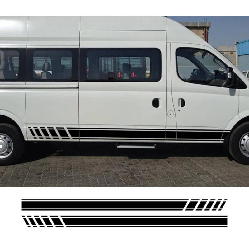 2 STÜCKE Autotür-Seitenaufkleber, Für Maxus V80 Camper Cargo Van Teile Liniengrafiken Streifen Vinyl Aufkleber Tuning Autozubehör von HSSHRAQV