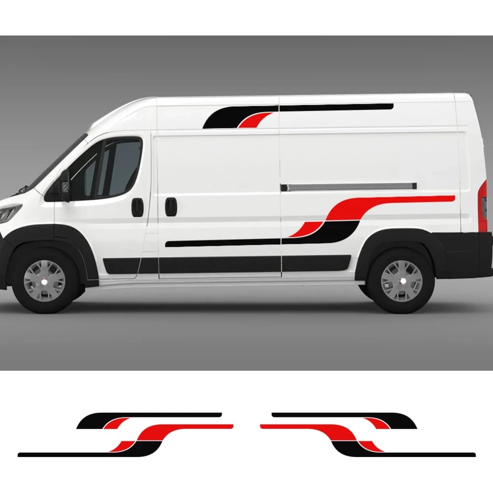 4 STÜCKE Autotür-Seitenaufkleber, Für Citroen Relay Jumper, Für FIAT Ducato, Für Peugeot Boxer Vinyl Film Aufkleber Tuning Autozubehör von HSSHRAQV