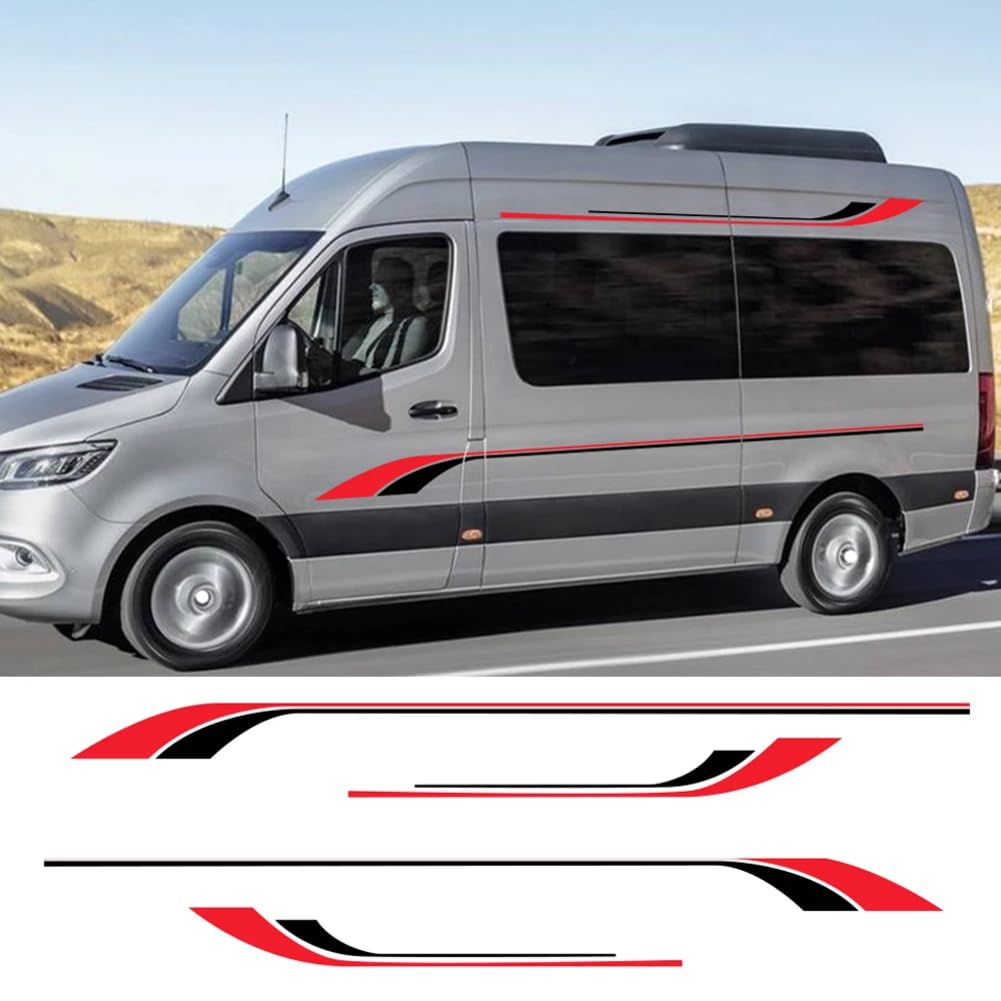 4 Stück Auto-Langstreifenaufkleber, für M=ercedes B=ENZ Sprinter W906 W903 Tuning-Zubehör Wohnmobil Auto-Vinyl-Aufkleber von HSSHRAQV