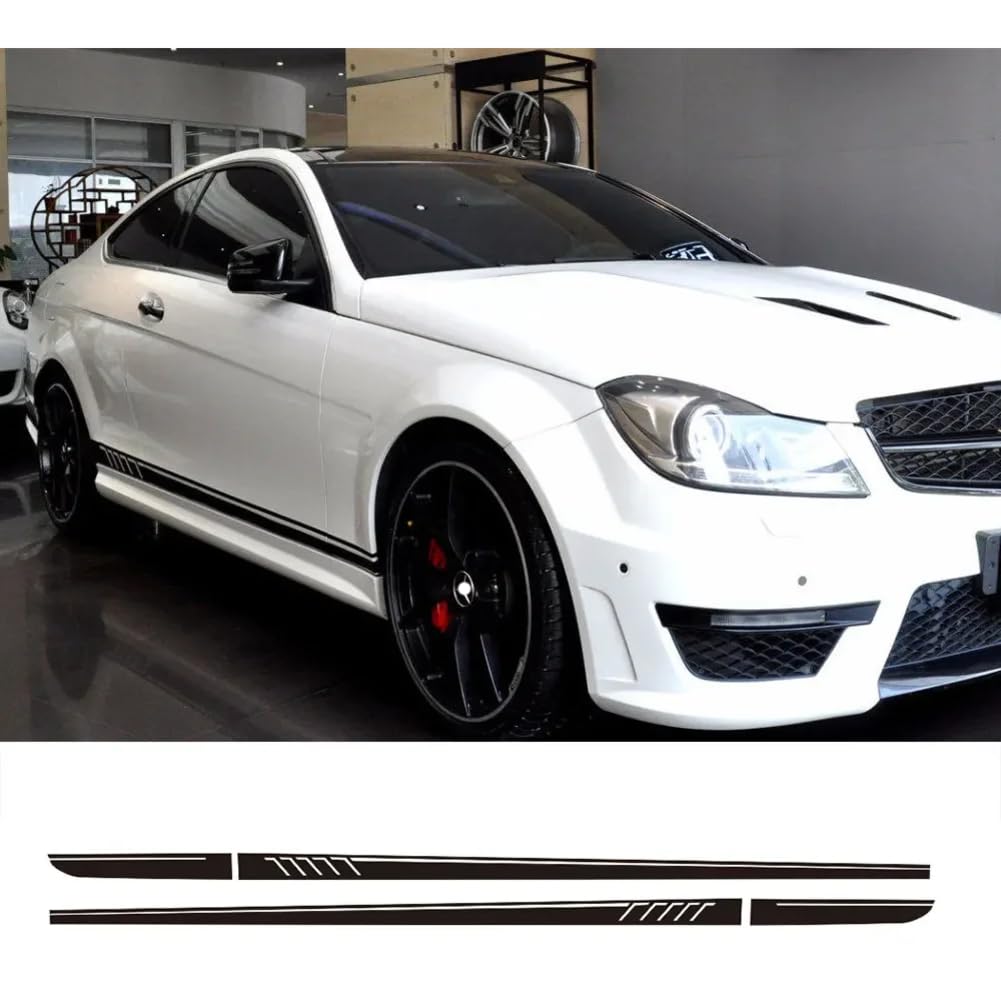 507 Style Seitenschweller Racing Stripes Vinyl-Aufkleber, für M=ercedes B=ENZ W204 S204 Coupé C63 AMG C180 C200 C230 C280 C300 C320 von HSSHRAQV