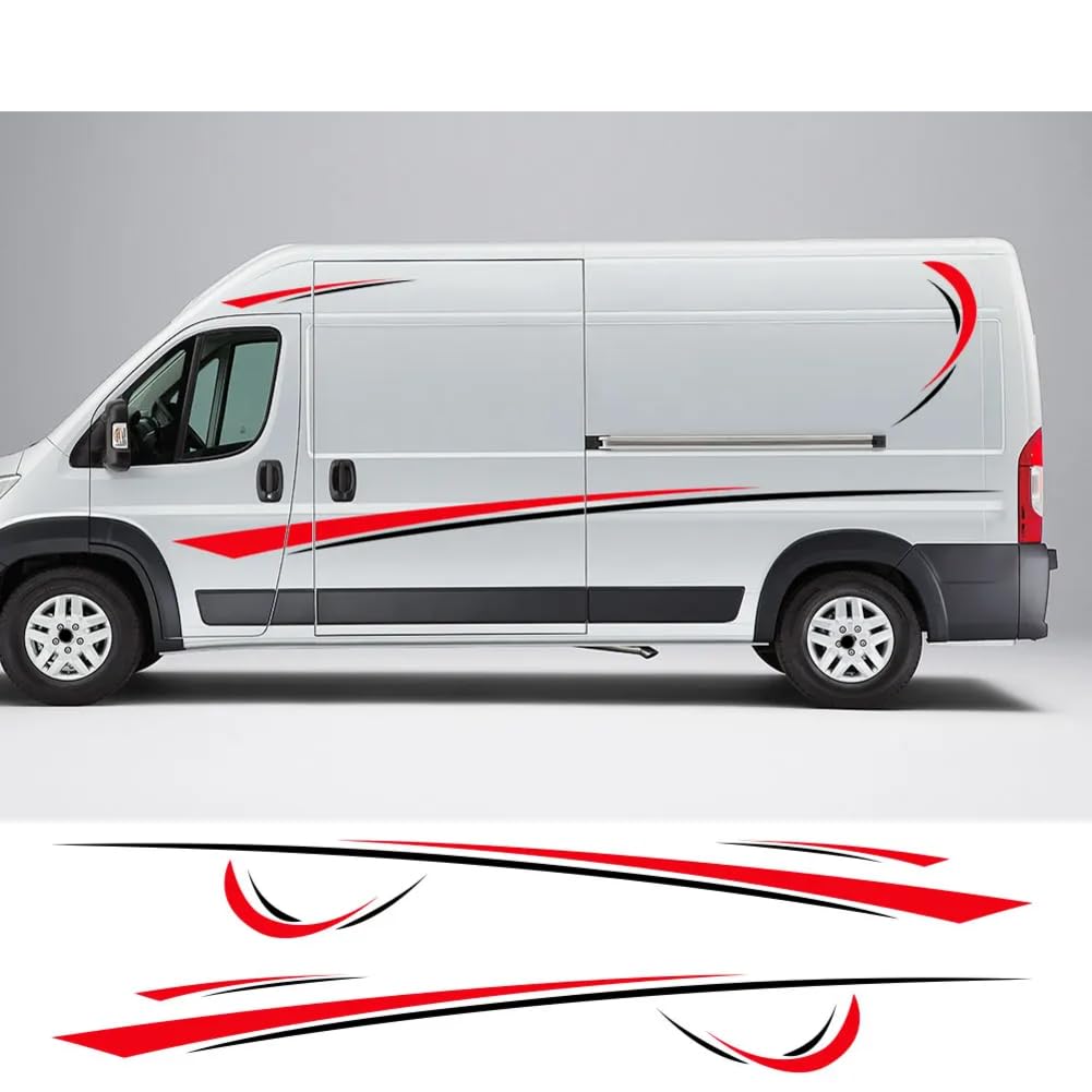 6 Teile/los Autoaufkleber Grafiken Sport Vinyl Streifen Camper Van Aufkleber, Für Peugeot, Für Citroen Jumper, Für FIAT Ducato Zubehör von HSSHRAQV