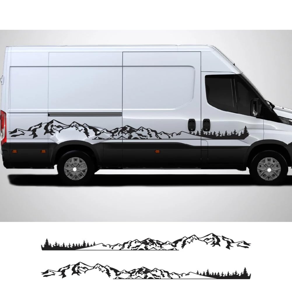 Autoaufkleber, Für IVECO, Für Daily Camper Van Wohnmobil Caravan Tuning Zubehör Vinyl Film Aufkleber Mountain Forest Styling Grafiken von HSSHRAQV