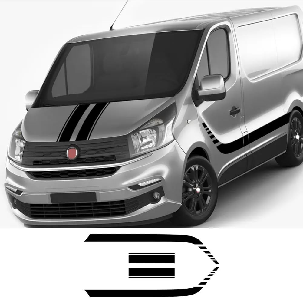 Für FIAT Talento 4 Teile/los Autoaufkleber Camper Van Motorhaube Seiten Racing Wohnmobil Streifen Grafiken Vinyl Aufkleber Autozubehör von HSSHRAQV