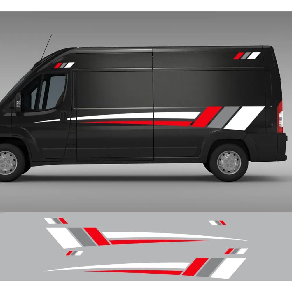 Van Camper Karosserie-Seitenaufkleber, Für Peugeot Boxer, Für Citroen Jumper, Für FIAT Ducato Wohnmobilstreifen Grafikaufkleber Autozubehör von HSSHRAQV