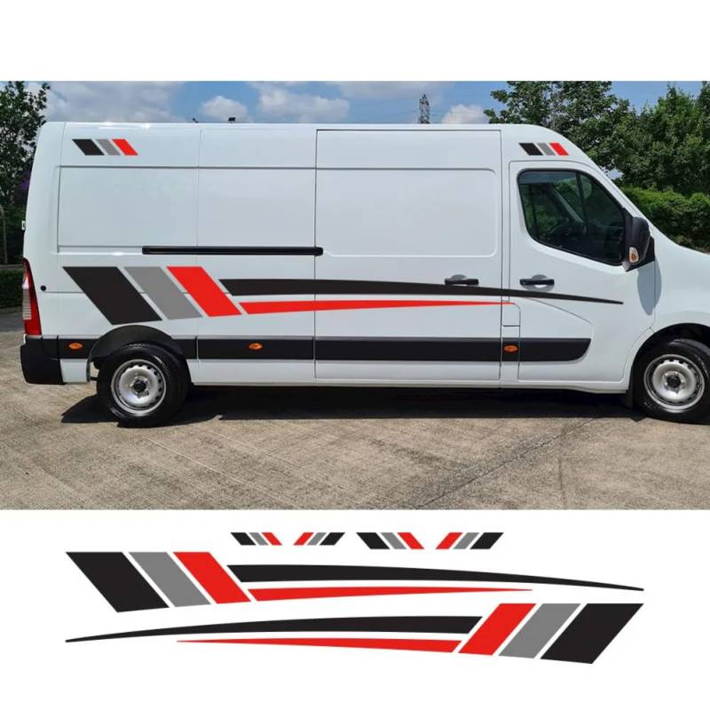 Van-Karosserieseitenaufkleber, für R=enault Master, für Nissan NV400, für Opel Vauxhall Movano, Car Camper-Grafikaufkleber, Auto-Tuning-Zubehör von HSSHRAQV