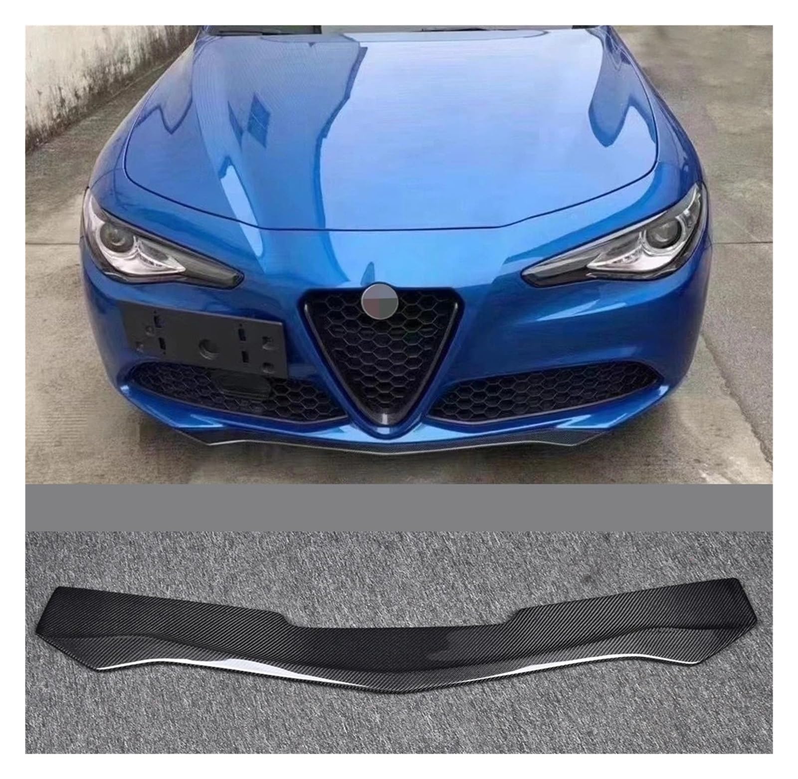 Auto Front Stoßstange Diffusor Carbon Fiber Spoiler Kompatibel for Alfa Romeo Giulia Limousine Standard/Sport 2016-2023(Products 1) von HTAQYU