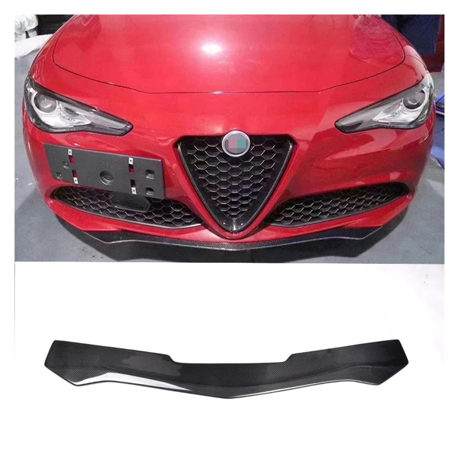 Auto Front Stoßstange Diffusor Carbon Fiber Spoiler Kompatibel for Alfa Romeo Giulia Limousine Standard/Sport 2016-2023(Products 2) von HTAQYU