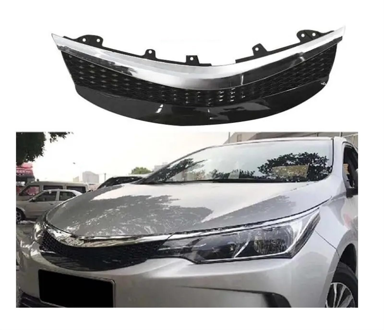 Auto-Frontstoßstangengrill, Renngrill, kompatibel mit Toyota Corolla-Kühlergrill 2014 2015 2016 2017 2018(2017 2018) von HTAQYU