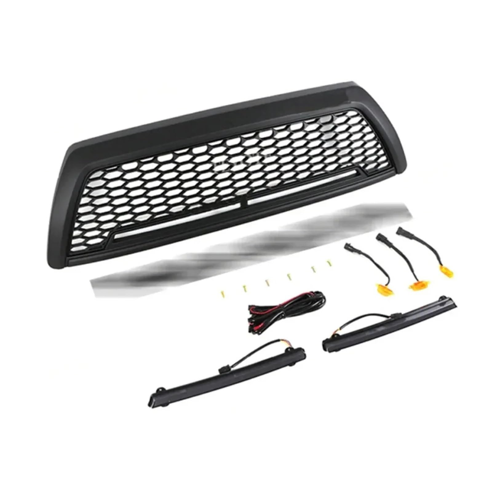 Autogrill Kompatibel for Toyota 4RUNNER 2006-2009 modifiziert mit Lichtgrillgrillmaske Frontstoßstangennetz Autozubehör(with LED Bar Black) von HTAQYU