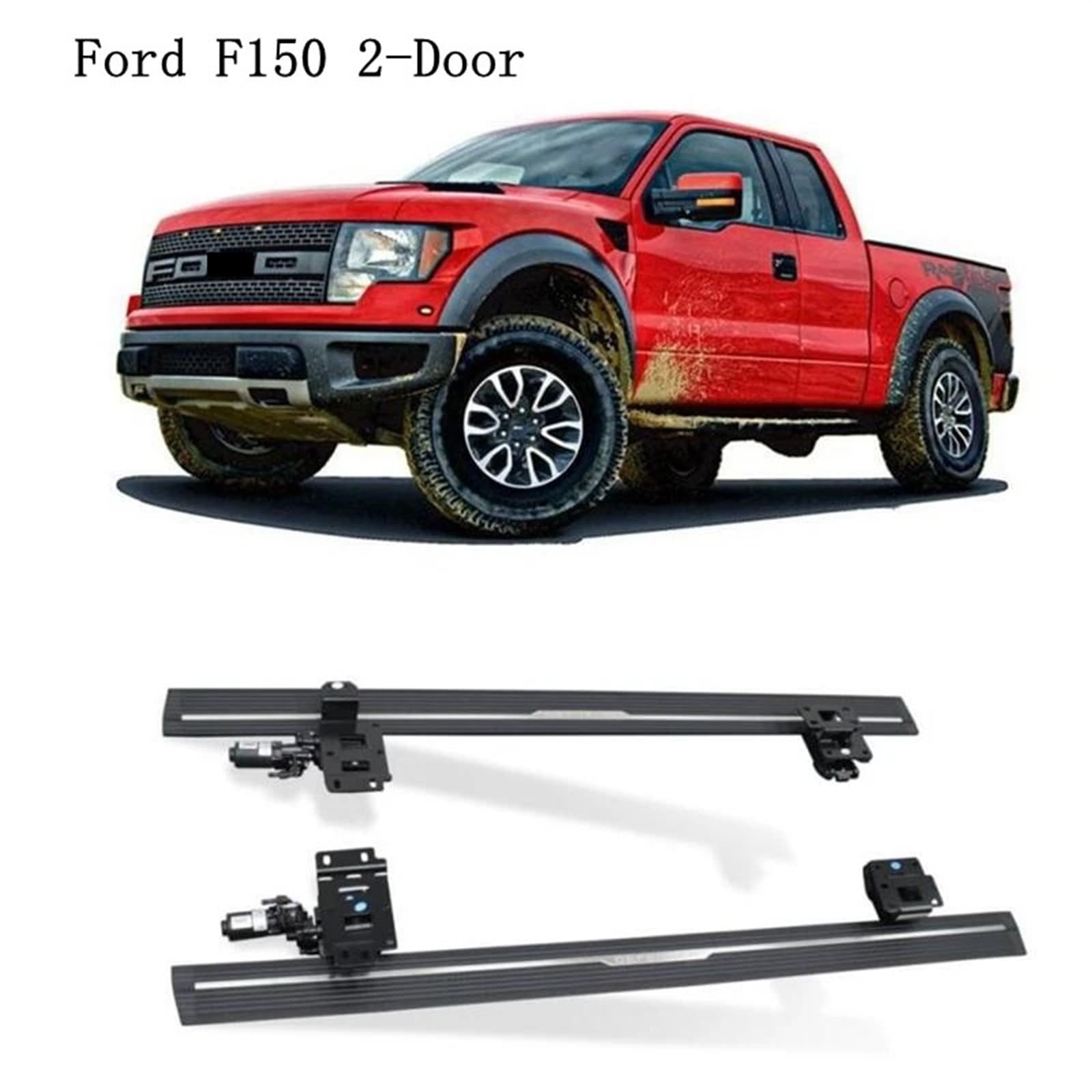 Automatischer Seitenschritt Kompatibel for Ford F150 150 2011-2014 2015 2016 Intelligenter elektrischer Schalter Türsteuerung Trittbrett Nerf Bar(F150 2-Door) von HTAQYU