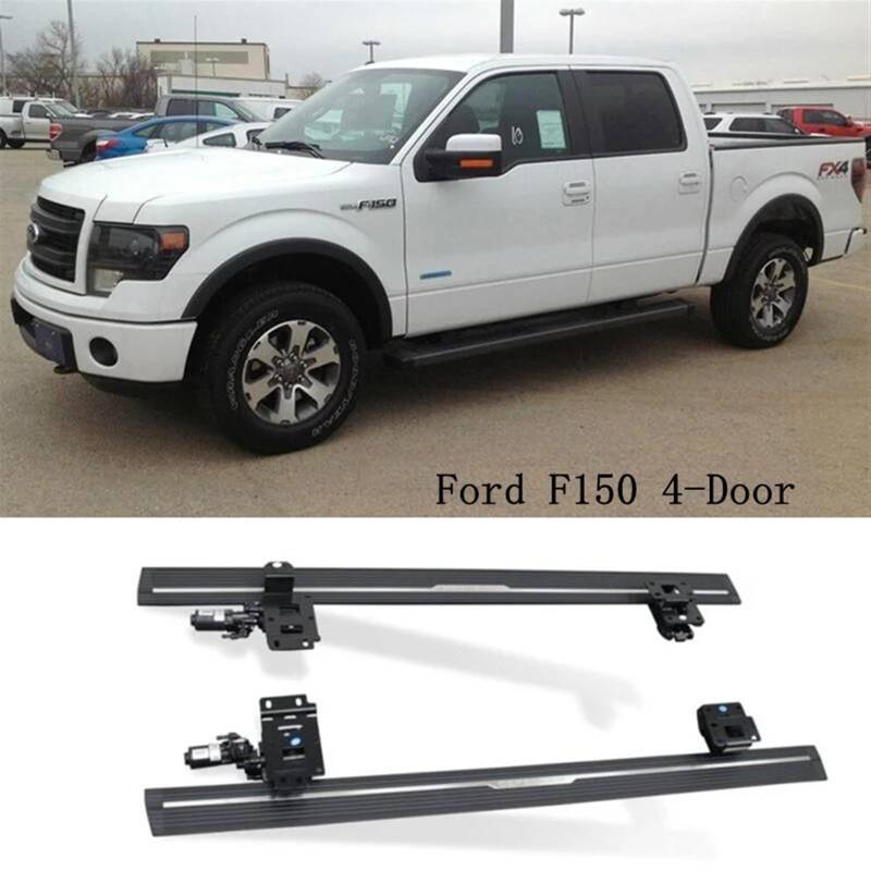 Automatischer Seitenschritt Kompatibel for Ford F150 150 2011-2014 2015 2016 Intelligenter elektrischer Schalter Türsteuerung Trittbrett Nerf Bar(F150 4-Door) von HTAQYU