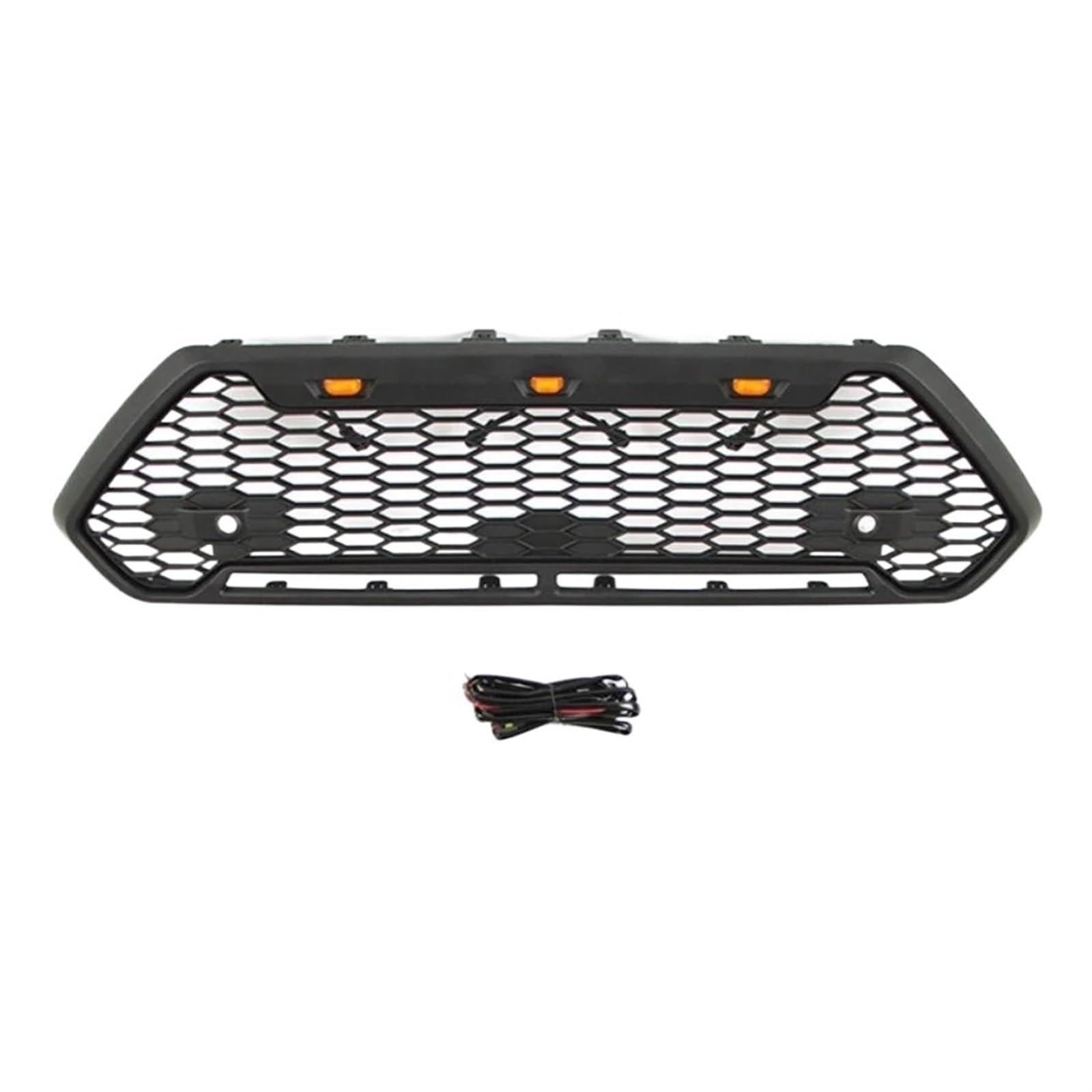 Autoteile Auto-Kühlergitter mit LED-Leuchten Kompatibel for Toyota RAV4 2020-2022 Schwarzer Frontgrill Stoßstangengrill ABS(A) von HTAQYU