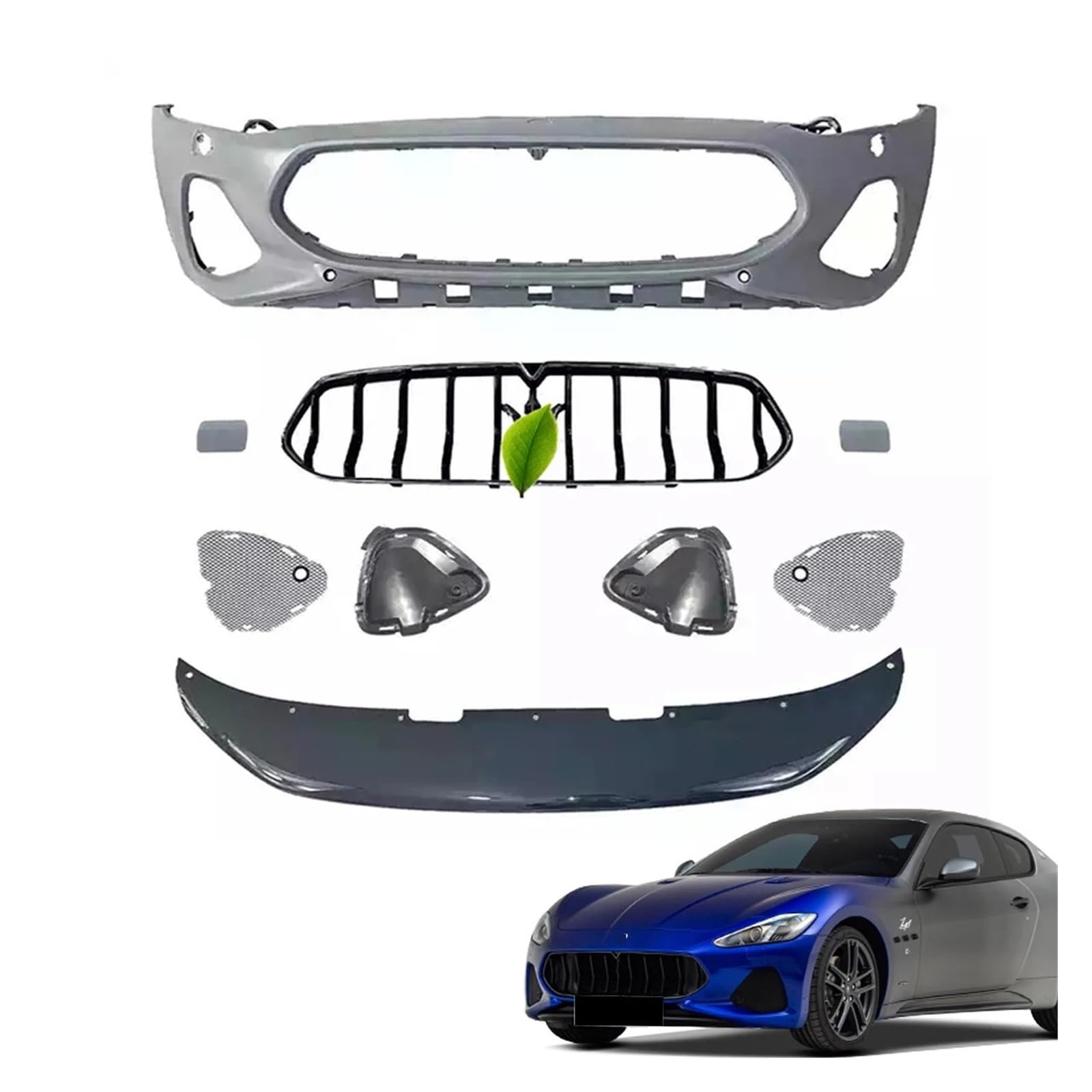 Autozubehör Body Kits Frontstoßstange Kompatibel for Maserati Gran Turismo GT Upgrade ZEDA Frontstoßstangengrill 2004-2007 von HTAQYU