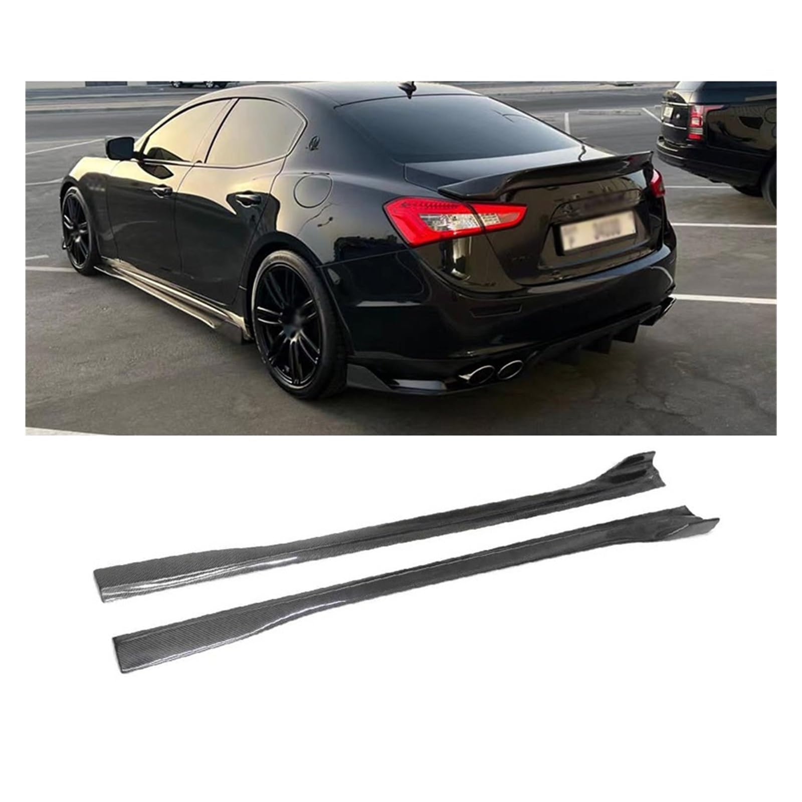 Carbon Fiber/FRP Seitenschweller Schürze Lip Kompatibel for Maserati Ghibli 2014-2018 Auto Seite Rock Extensions Body Kits(Carbon Fiber1) von HTAQYU