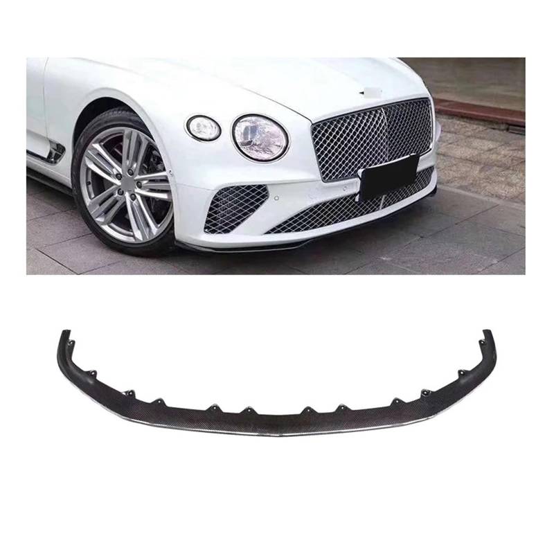 Carbon Fiber Front Stoßstange Lippe Heckdiffusor Spoiler Seitenschweller Kompatibel for Bentley Continental GT Tuning 2018 Up(Front lip) von HTAQYU