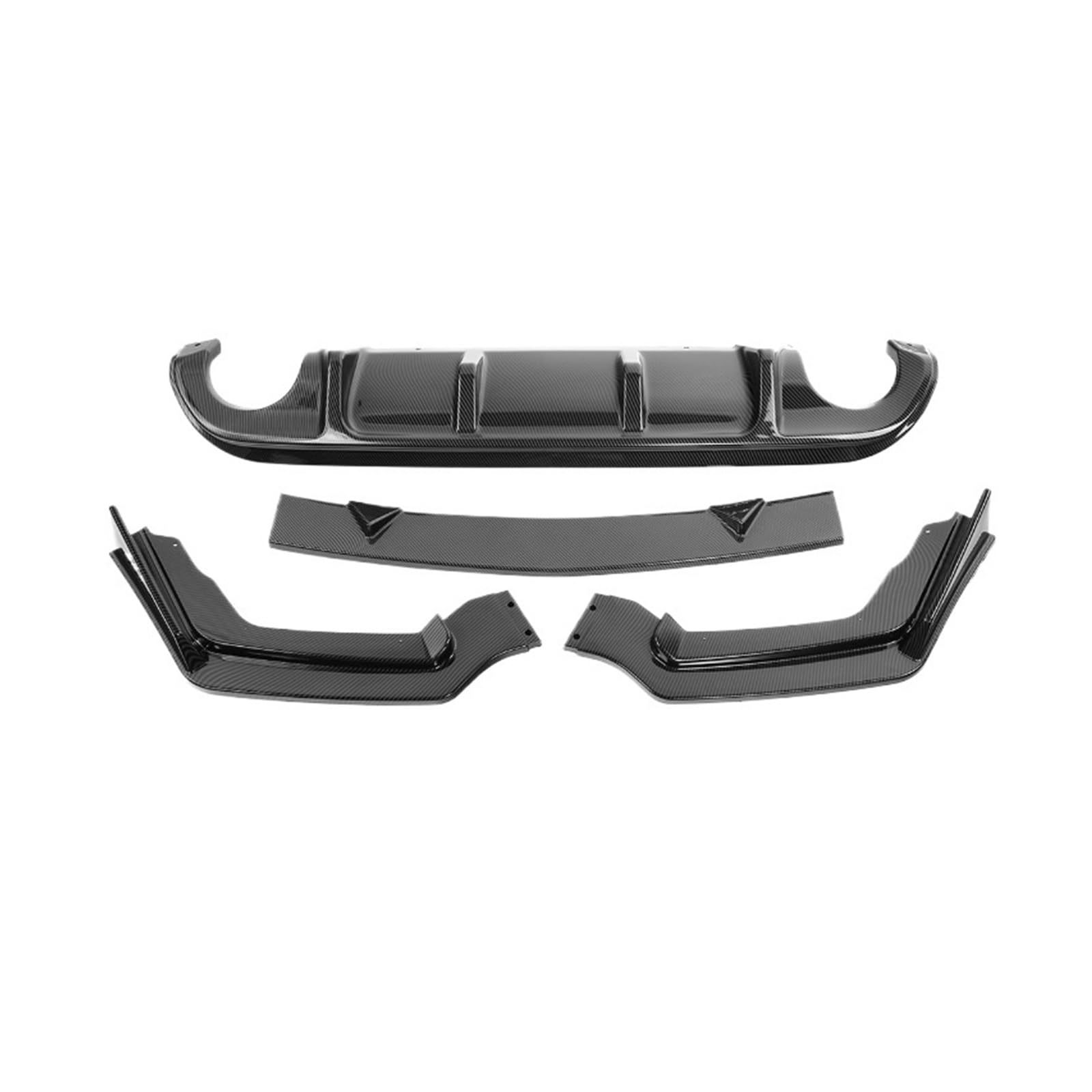 Carbonfaser-Auto-Frontspoilerlippe/Heckstoßstangendiffusor Kompatibel mit Infiniti Q50 2014-2017 (Standard-/Sportmodell)(4pcs Sport Model) von HTAQYU