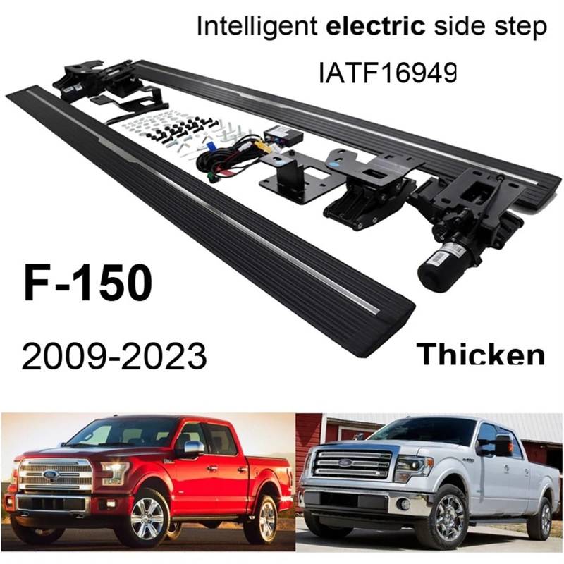 Elektrische Nerf-Bar-Trittbrett-Seitenpedale fürs Auto. Kompatibel mit Ford F-150 F150 2009–2023 (4 Türen). Intelligent. Kann 300 kg tragen.(F-150 2009-2014) von HTAQYU