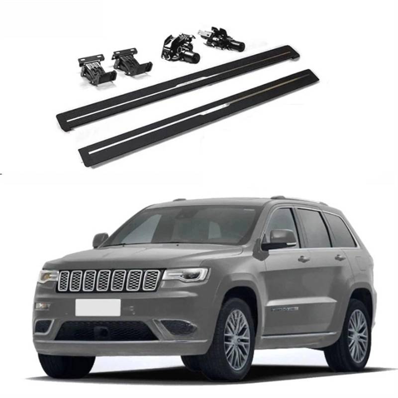 Elektrische Seitenschritte, einziehbares Trittbrett, automatische Powersteps, kompatibel mit Jeep Grand Cherokee, Baujahr 2013+, WK2, WJ(WK2 (2013 to 2021)) von HTAQYU