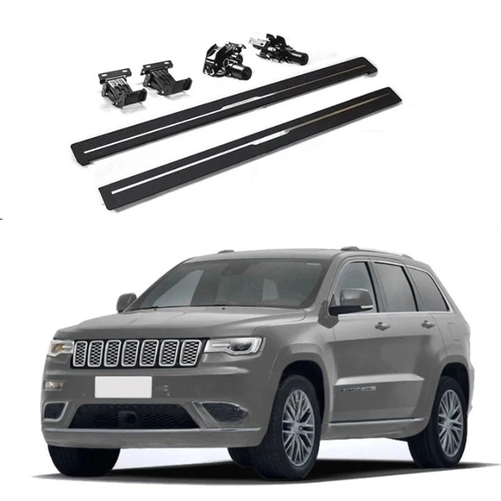 Elektrische Seitenschritte, einziehbares Trittbrett, automatische Powersteps, kompatibel mit Jeep Grand Cherokee, Baujahr 2013+, WK2, WJ(WL (2022 to)) von HTAQYU