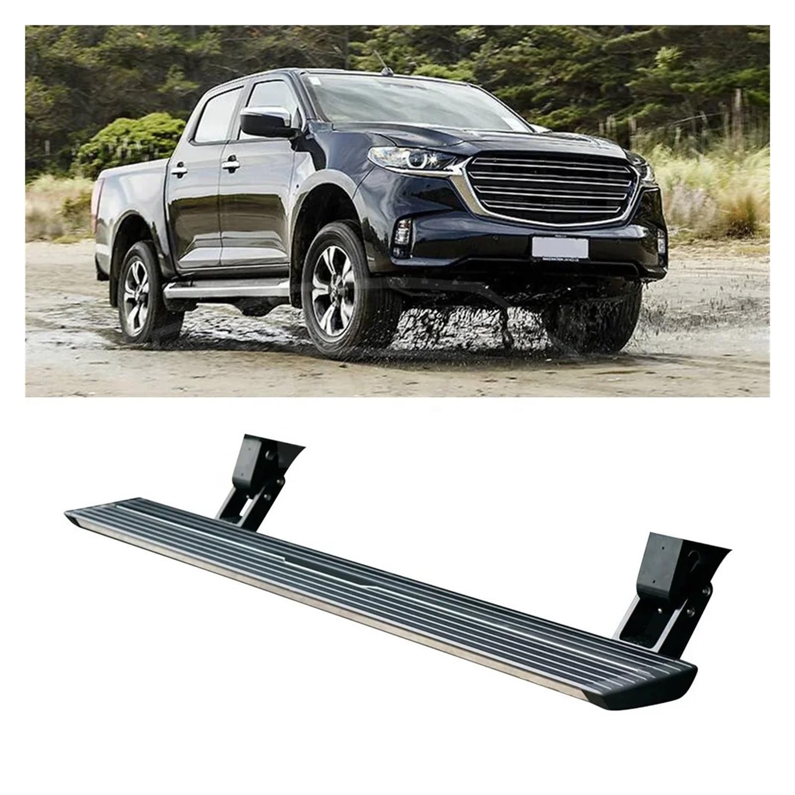 Elektrische Trittbrett-Auto-Power-Seitenstufen der Pickup-Truck-Serie, kompatibel mit Mazda BT-50 Silverado, kompatibel mit Isuzu D-MAX Triton, kompatibel mit HILUX Tacoma von HTAQYU