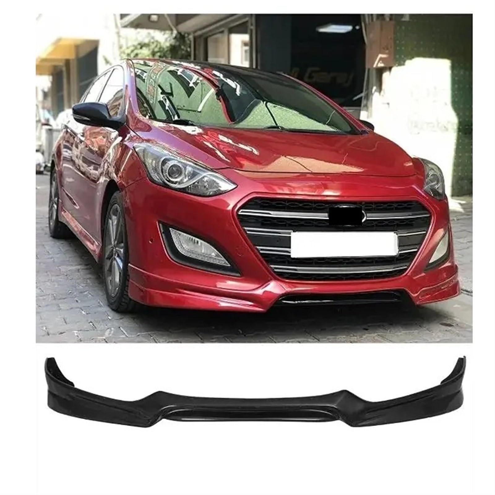 Fronteinsatz-Verlängerungslippe, kompatibel mit Hyundai i30, Kunststoff, 2012 2013 2014 2015 2016 2017, Stoßstangendiffusor, Spoiler, Haubenschutzklappen(Send Your Colour Code Via Message) von HTAQYU