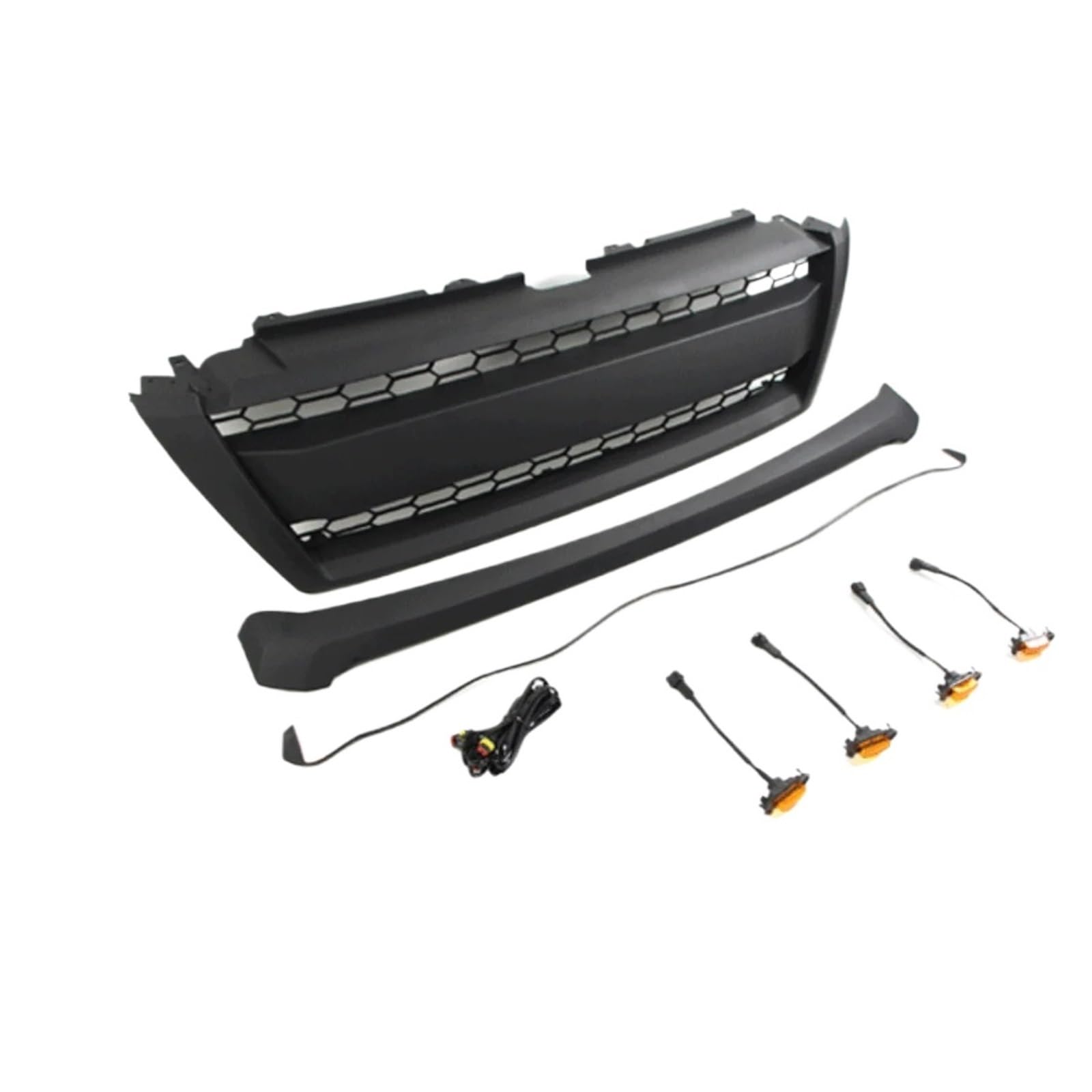 Frontgrill, Frontstoßstangengrill, Oberes Haubennetz, Kompatibel for Toyota Land Crusier Prado FJ150 2014-2018, Kühlergrill mit LED-Licht von HTAQYU