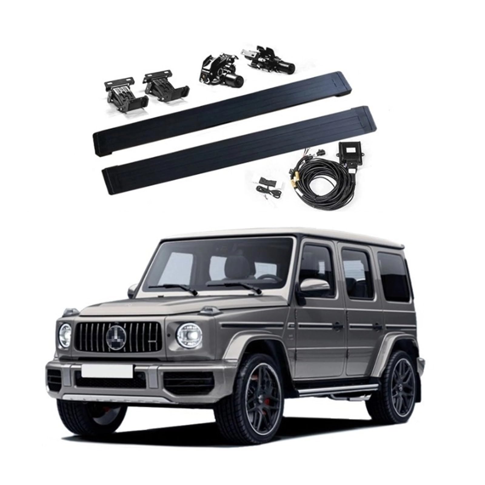 G Wagen Elektrische Seitenschritte Aluminium Power Trittbrett Automatisch Kompatibel for Mercedes G Klasse W463 W464 G350 G400 G500 G550 G63 G65(G Class) von HTAQYU