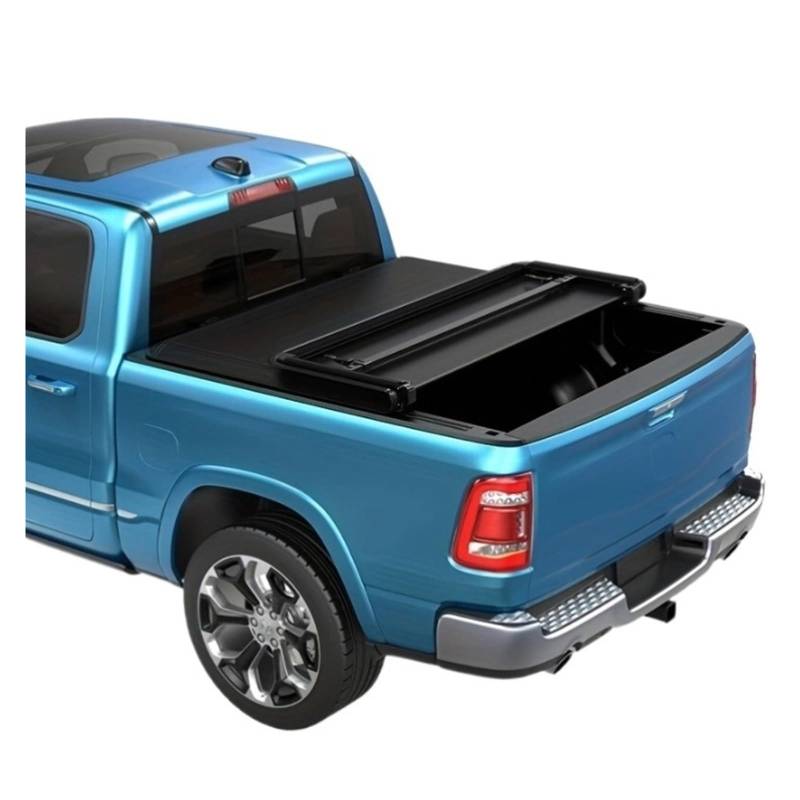 HTAQYU 5,8 Fuß verbesserte, weiche, dreifach Faltbare Ladeflächenabdeckung, kompatibel mit Chevy Silverado GMC Sierra 1500 2014-2024 Pickup-Ladefläche. 5'8" Ladeflächenabdeckungsklammern ersetzen von HTAQYU