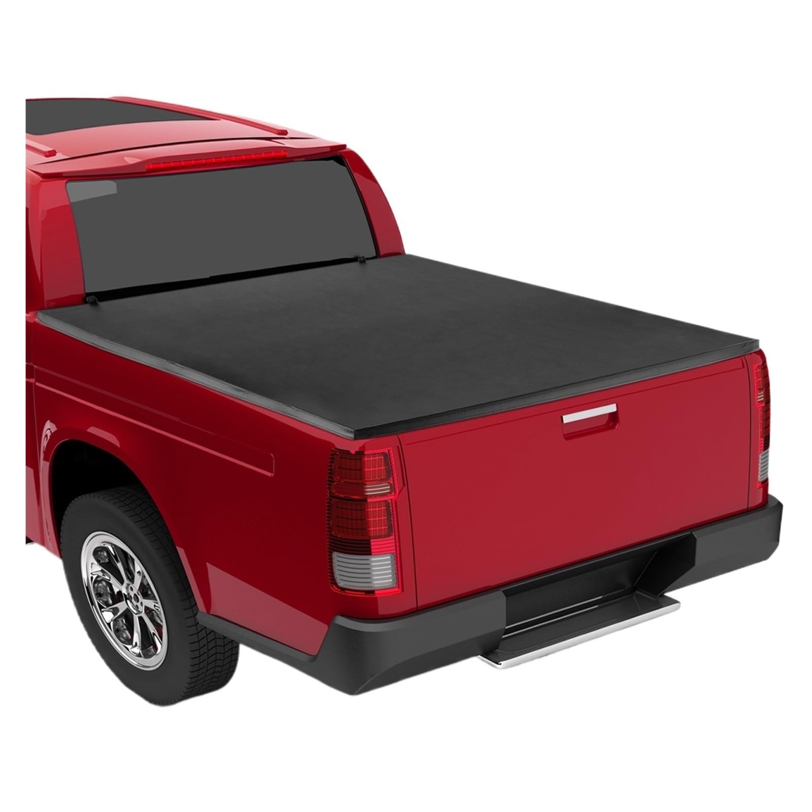 HTAQYU 5,8 Fuß weiche, 4-Fach gefaltete Laderaumabdeckung, kompatibel mit Chevy GMC Silverado Sierra 1500 2014–2024, Pickup-Truck-Abdeckungsklemmen, Ersatz von HTAQYU