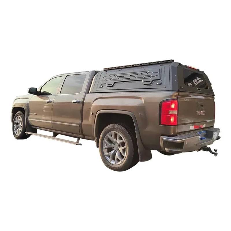 HTAQYU 5,8 ft Laderaumabdeckung Pickup-Truck-Ladefläche, Pick-up-Truck-Aufsatz, kompatibel mit Chevy GMC Silverado Sierra 1500 2004–2025, Laderaumabdeckung mit Schloss, keine Bohrinstallation, Hardtop von HTAQYU