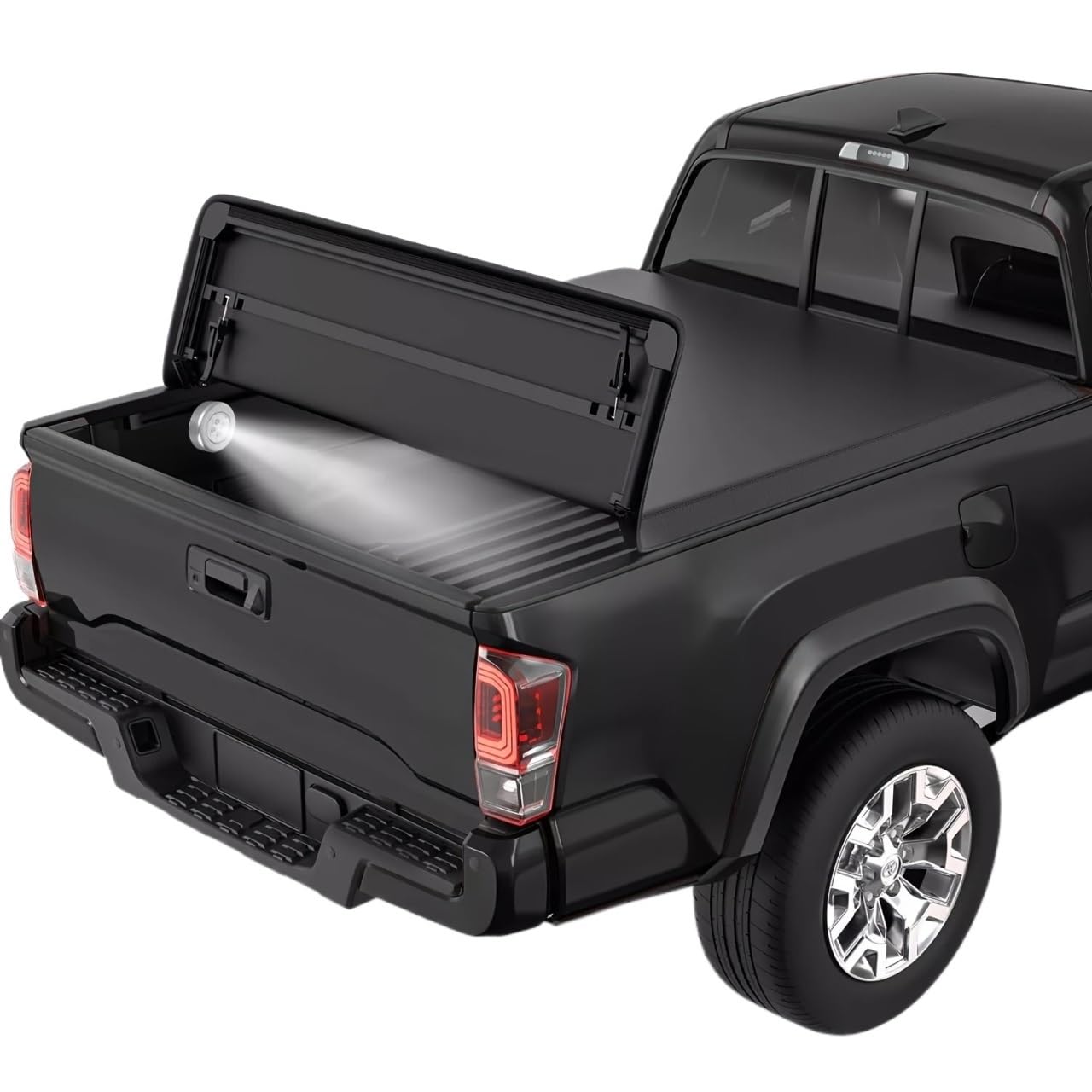 HTAQYU 6FT Pickup Truck Soft Upper 3-FOLD Persenning Cover kompatibel mit Nissan Frontier Truck Bed 2005-2024 6' Rear Compartment Lid Refitting verdickt von HTAQYU