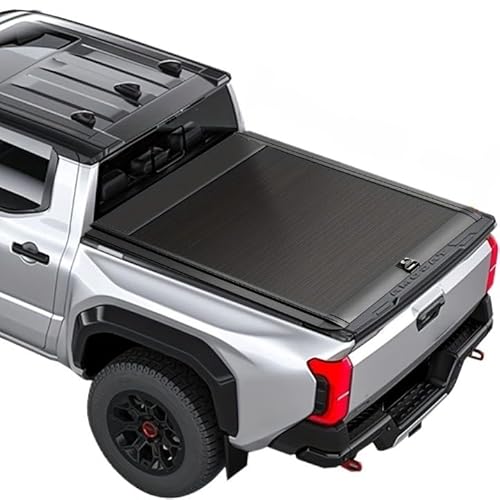 HTAQYU 6FT einziehbare LKW-Ladeflächenabdeckung, kompatibel mit Toyota Tacoma 2016–2024. 6-Zoll-Ladeflächenabdeckung aus Aluminium for LKW-Ladeflächen(Combination Lock) von HTAQYU