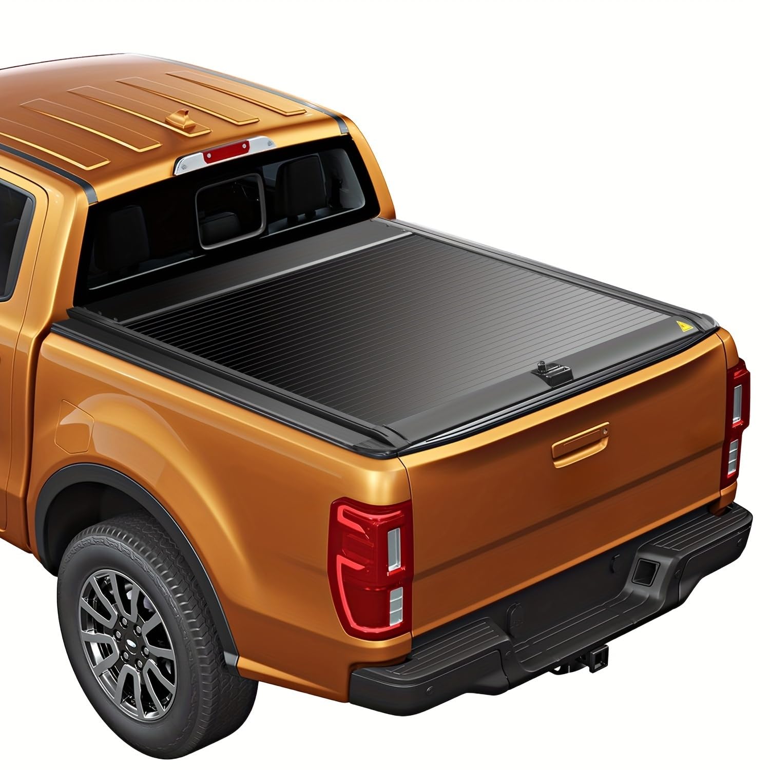 HTAQYU 6FT einziehbare Laderaumabdeckung kompatibel for Ford Ranger 2019 2020 2021 2022 2023 2024 6' LKW-Ladefläche mattschwarzer Aluminium-Low-Profile-Klemmen-Ersatz(Combination Lock) von HTAQYU