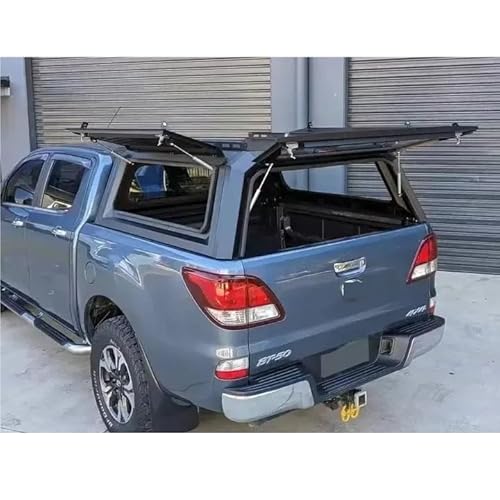 HTAQYU Laderaumabdeckung for Pickup-Truck-Ladefläche, Pick-up-Truck-Auflage, kompatibel mit Mazda BT-50 2015–2025, Laderaumabdeckung mit Schloss, keine Bohrinstallation, Hardtop-Baldachin(Style B:Side von HTAQYU