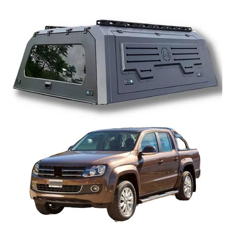 HTAQYU Laderaumabdeckung for Pickup-Truck-Ladefläche, Pick-up-Truck-Auflage, kompatibel mit Volkswagen Amarok 2000–2025, Laderaumabdeckung mit Schloss, keine Bohrinstallation, Hardtop-Überdachung(Styl von HTAQYU