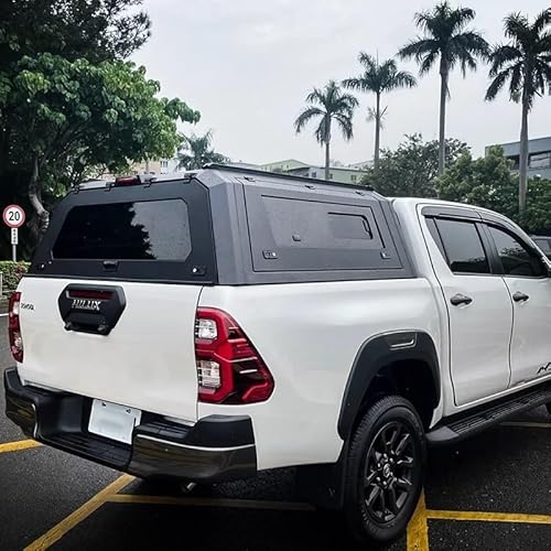 HTAQYU Maßgeschneidertes Hardtop-Aluminium-Vordach, Tonneau-Abdeckung, Pickup-Truck-Ladeflächen-Überdachung, LKW-Topper-Zubehör, kompatibel mit Dodge Ram 1500, 5,7 Fuß Bettabdeckung mit Schloss(Style von HTAQYU