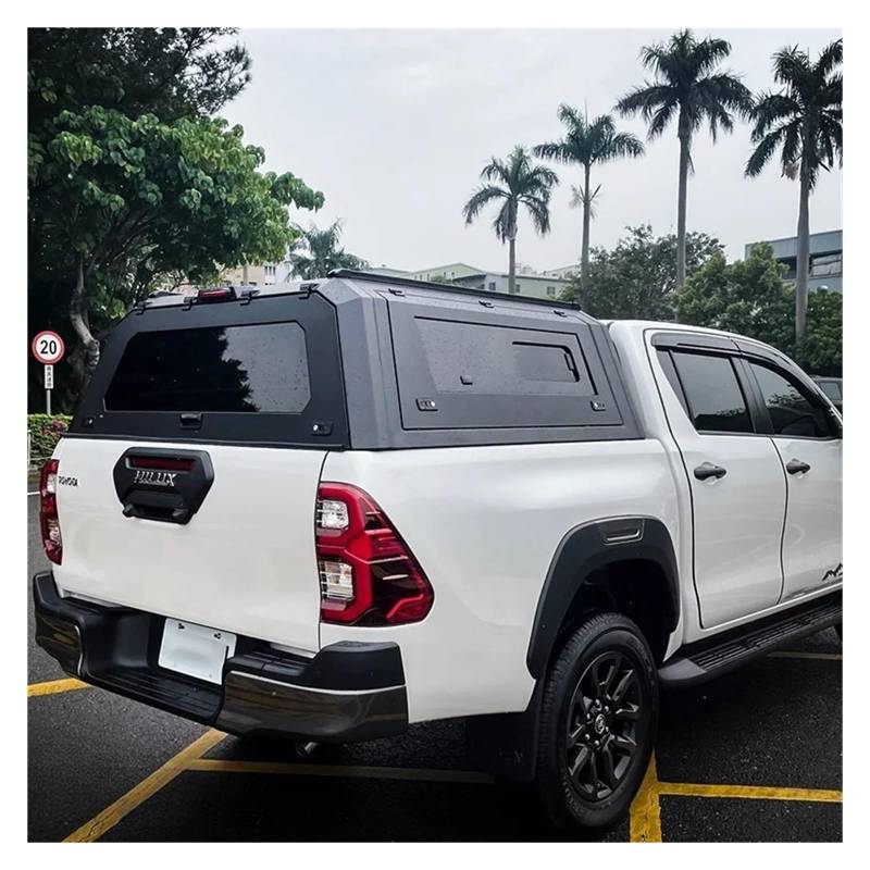 HTAQYU Überdachung for Wohnmobile, Pickups, Hardtop, Topper, LKW-Überdachung, kompatibel mit Toyota Tundra Rocco Tacoma, Bettdecke mit Schloss, LKW-Ladefläche(Style B:Side Glass Sliding Window) von HTAQYU