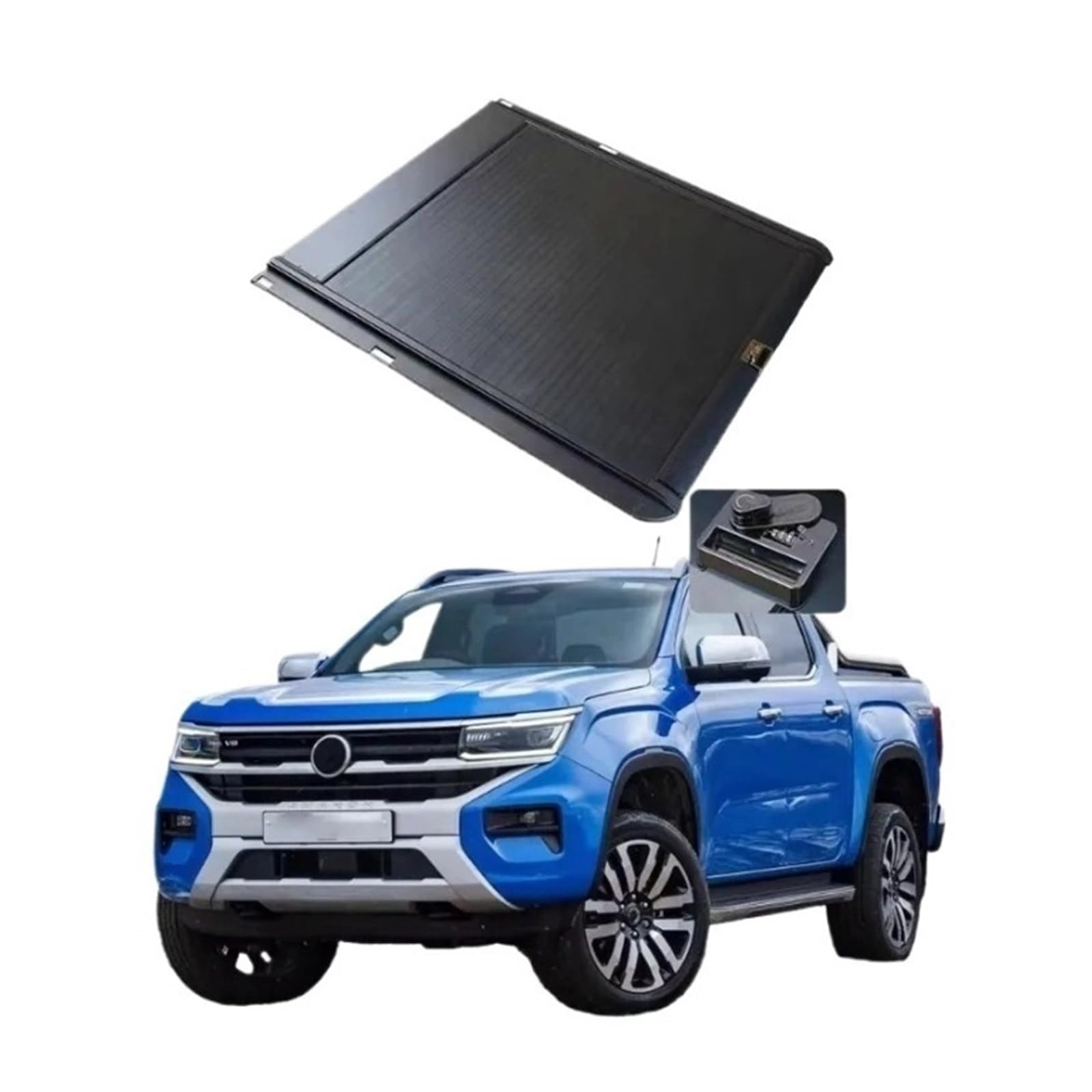 Harte Abdeckung aus Aluminiumlegierung, Tonneau-Abdeckung, Rolldeckelabdeckung mit Passwortsperre, kompatibel for Amarok von HTAQYU