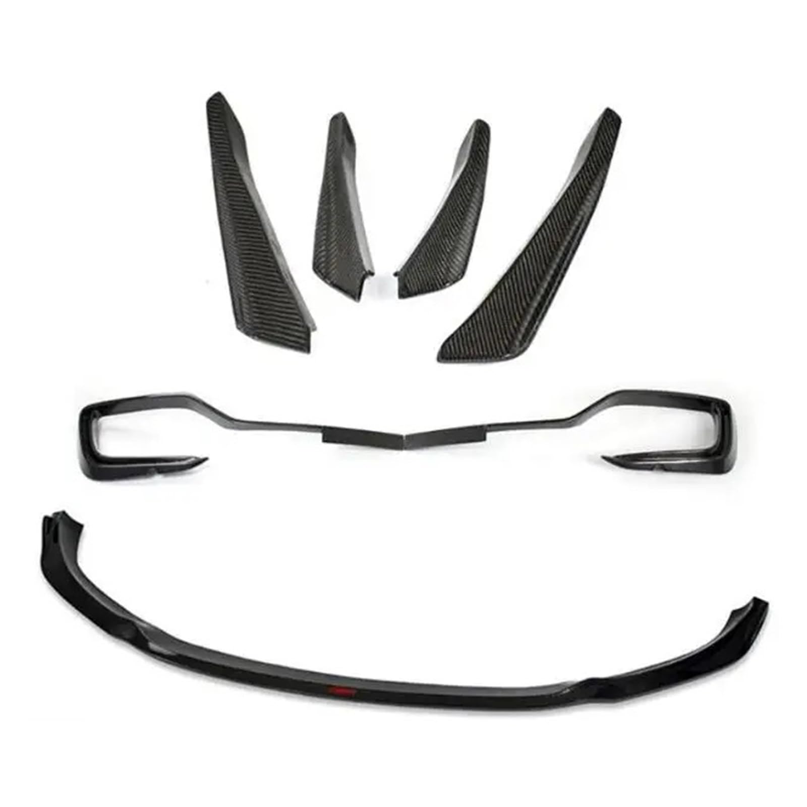 Kompatibel for Maserati Ghibli 2014–2017, Kohlefaser, Auto-Frontstoßstange, Splitter, Lippenspoiler, Luftauslass, Seitenwindmesser(All) von HTAQYU