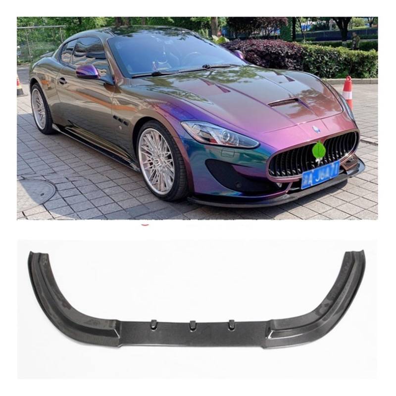 Kompatibel for Maserati Gran Turismo GTS 2007–2015, Kohlefaser, Auto-Stoßfänger, Frontlippe, Splitter, Diffusor, Spoiler, Abdeckung von HTAQYU