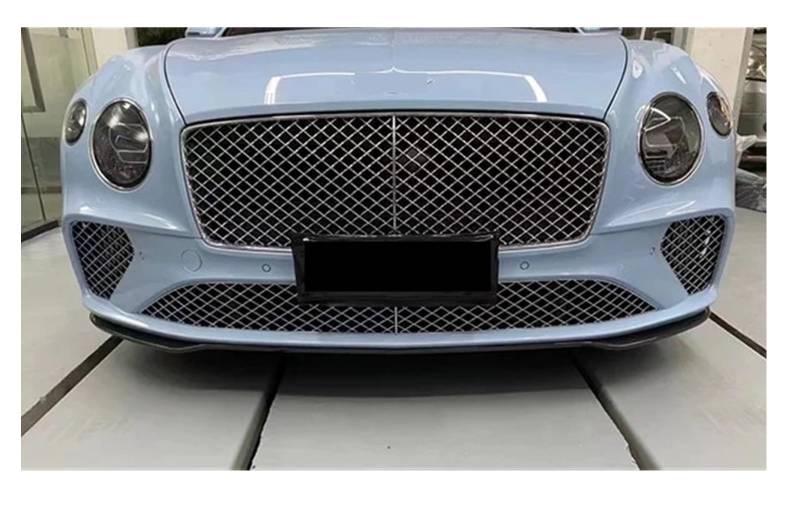 Kompatibel mit Bentley Continental GT W12 2018–2022, echte Kohlefaser, Frontlippe, Heckdiffusor, Stoßstange, Seitenschweller, Spoiler, Body Kit(Front Lip) von HTAQYU