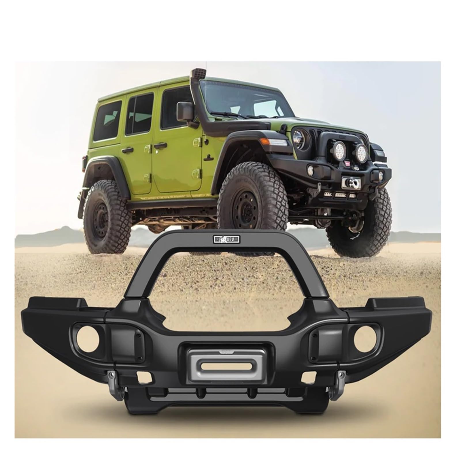 Kompatibel mit Jeep Wrangler JK JL JT 2007-2023 Gladiator AEV Style Frontstoßstange Stell Modify Part Car(2007-2017 JK) von HTAQYU