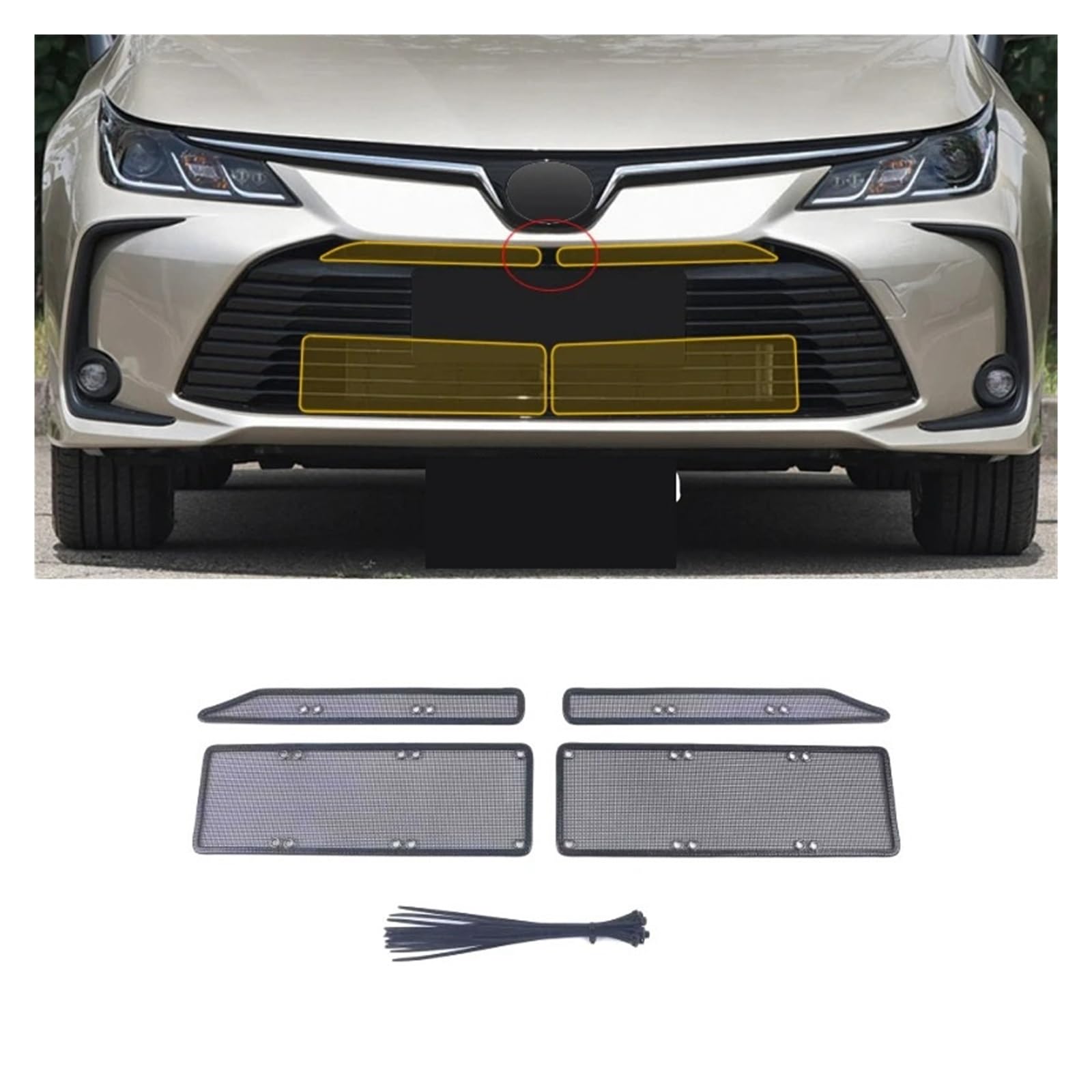 Kühlergrill Styling Edelstahl Kompatibel for Toyota Corolla E210 Sport 2019-2025 Accessoories(19-22 with Camera A) von HTAQYU