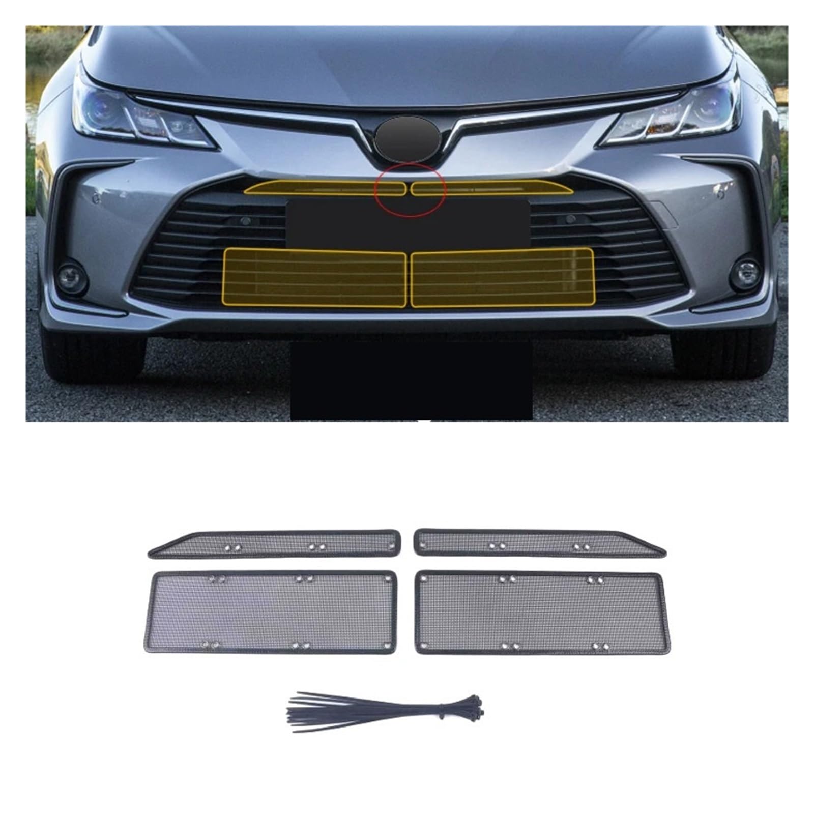 Kühlergrill Styling Edelstahl Kompatibel for Toyota Corolla E210 Sport 2019-2025 Accessoories(19-22Without CameraA) von HTAQYU