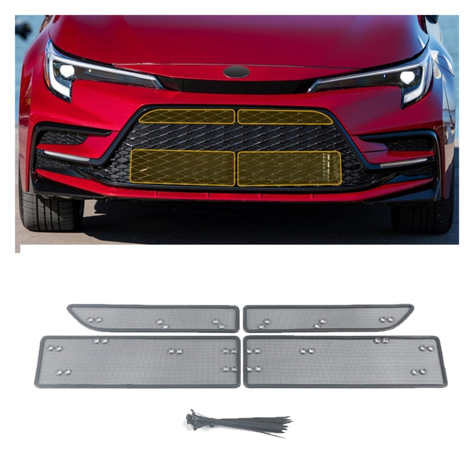 Kühlergrill Styling Edelstahl Kompatibel for Toyota Corolla E210 Sport 2019-2025 Accessoories(21-25 Sport) von HTAQYU