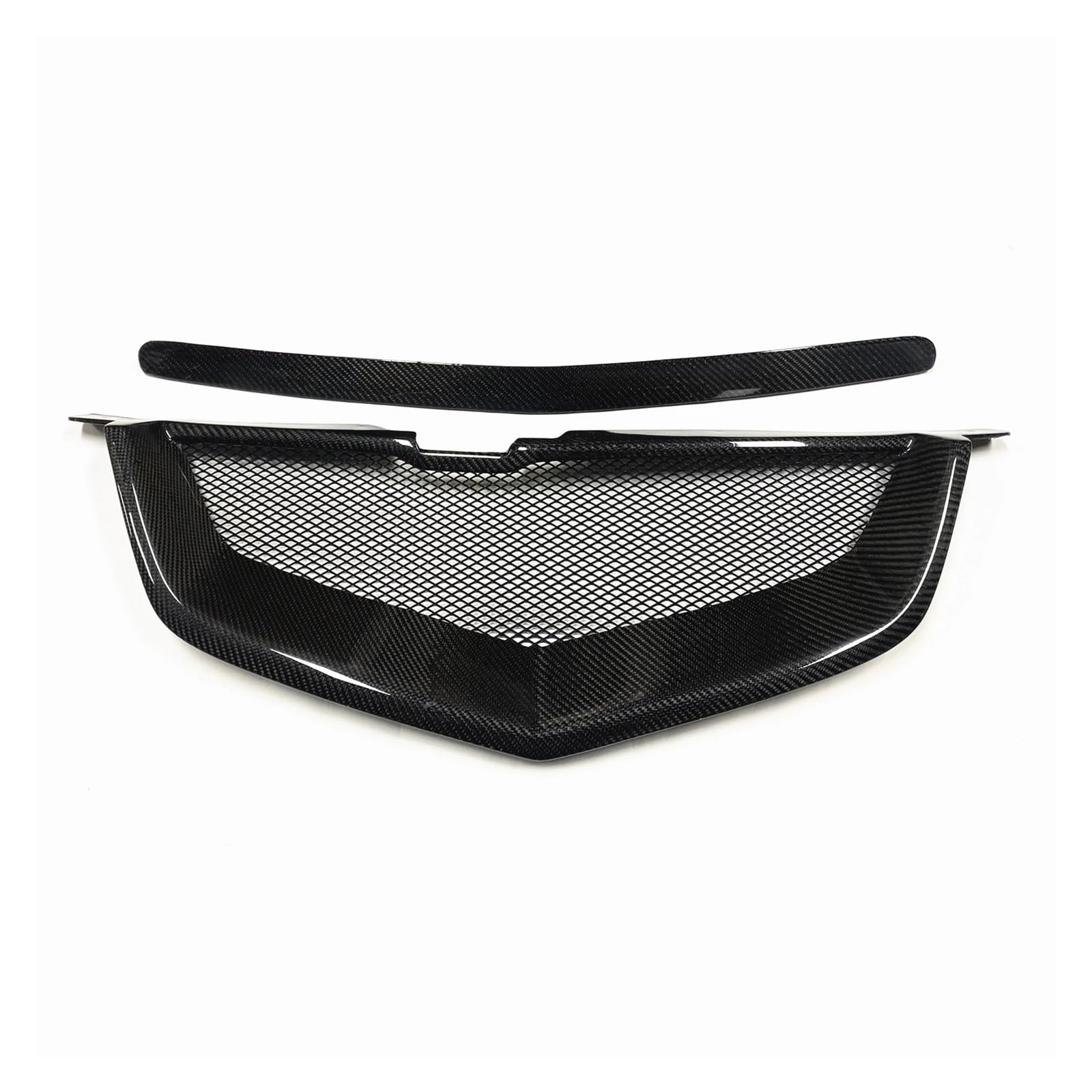 Kühlergrill for die Front, Renngrills, kompatibel mit Acura TL 2007–2008, Limousine, 4-türig, aus echtem Carbonfaser/Fiberglas, obere Stoßstangenhaube, Kühlergitter(Real carbon fiber1) von HTAQYU