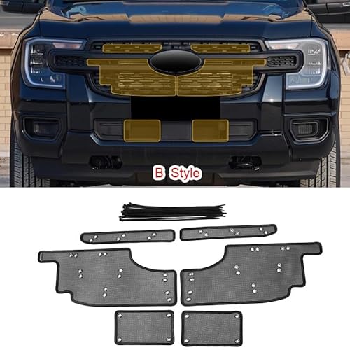 Lufteinlass Schützen Abdeckung Kompatibel for Ford Ranger EVREST U704 P703 2023 2024 2025 Airin Vent Racing Grill Filter Net(B) von HTAQYU