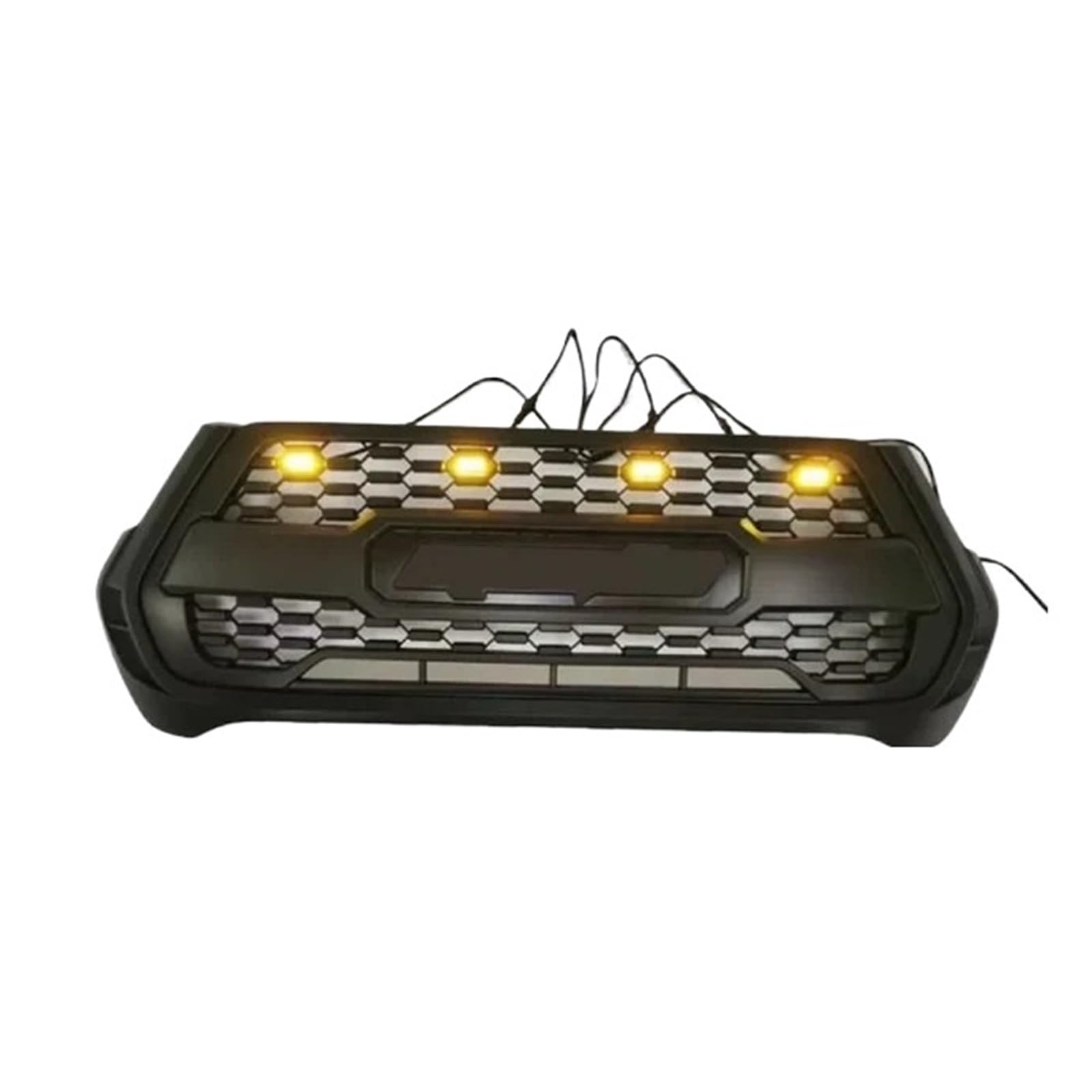 Modifizierter LED-Frontgrill Kompatibel for Toyota Hilux Revo 2021 2022 Frontstoßstangenmaske Mesh Racing Grills Auto Obergitter Kühlergrill(With Iight) von HTAQYU